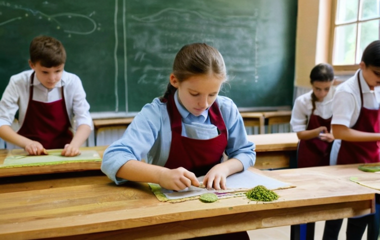러시아 학교 시스템 - **Prompt:** "A vibrant, well-lit classroom in a modern Russian school. A diverse group of teenage st...