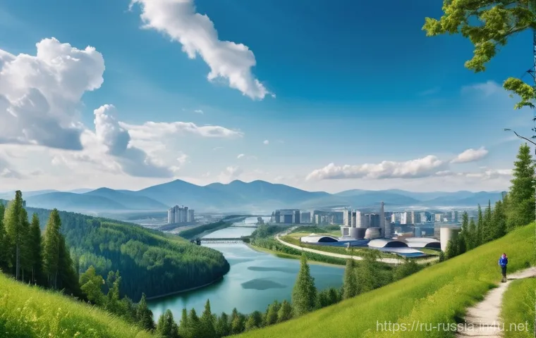 러시아 산업 도시 탐방 - **Prompt 2: "The vibrant interior of a repurposed industrial building in a Russian city, now a moder...