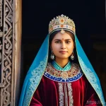 러시아 왕조의 역사 - **Knyaginya Olga's Wisdom and Power:**
A dignified Knyaginya Olga stands proudly on a stone balc...