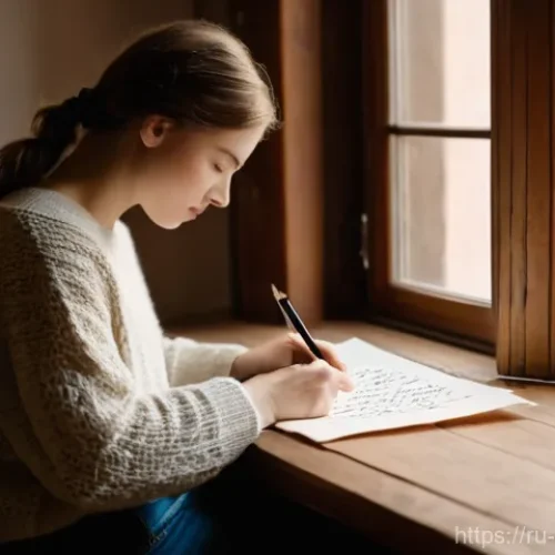 Home 15 러시아 국민들의 여가활동 - **Prompt 1: A Moment of Creative Calm**
A young Russian woman in her late 20s is peacefully engr...